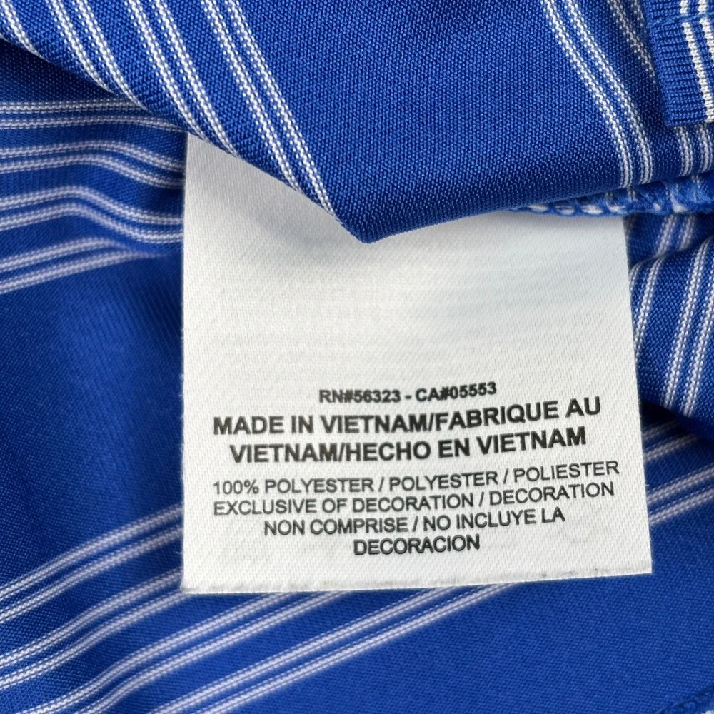 Nike Golf Dri-FIT Tour Performance‎ Blue Stripe Polo Shirt Mens Large